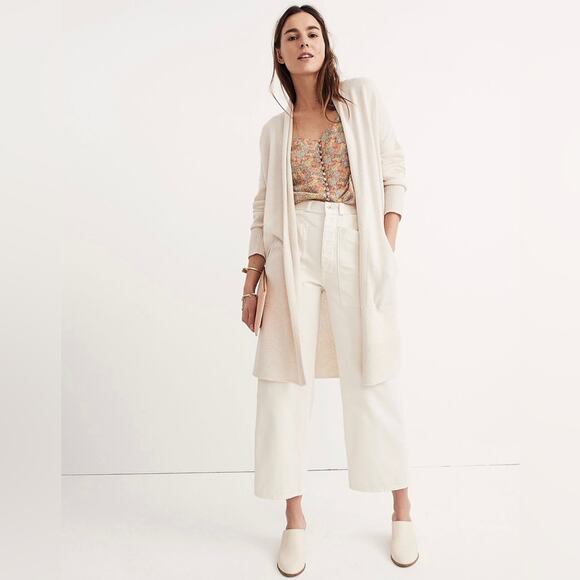 Madewell Lightweight Rivington Cream Wool Alpaca Cardigan - Picture 1 of 8